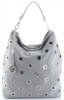 Kožené kabelka shopper bag Vittoria Gotti světle šedá V3077Z
